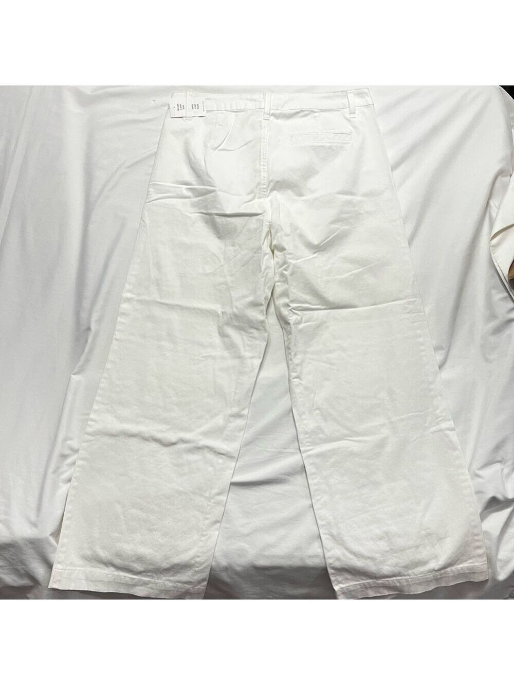 Cleo White Wide Leg Trouser Pants | Size 12 | High Rise Stretch Cotton - Picture 2 of 10